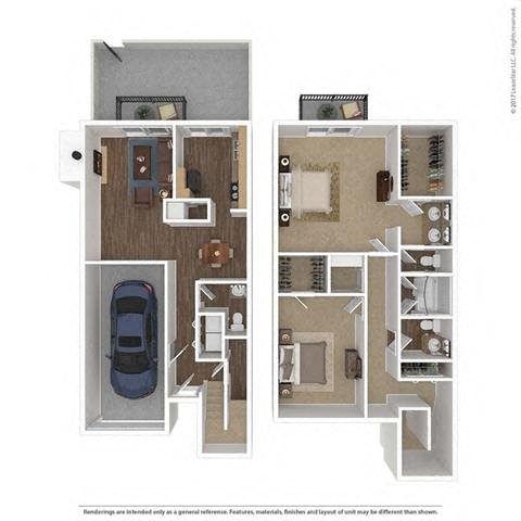 2 Bed, 2.5 Bath, 1365 sq. ft. B4